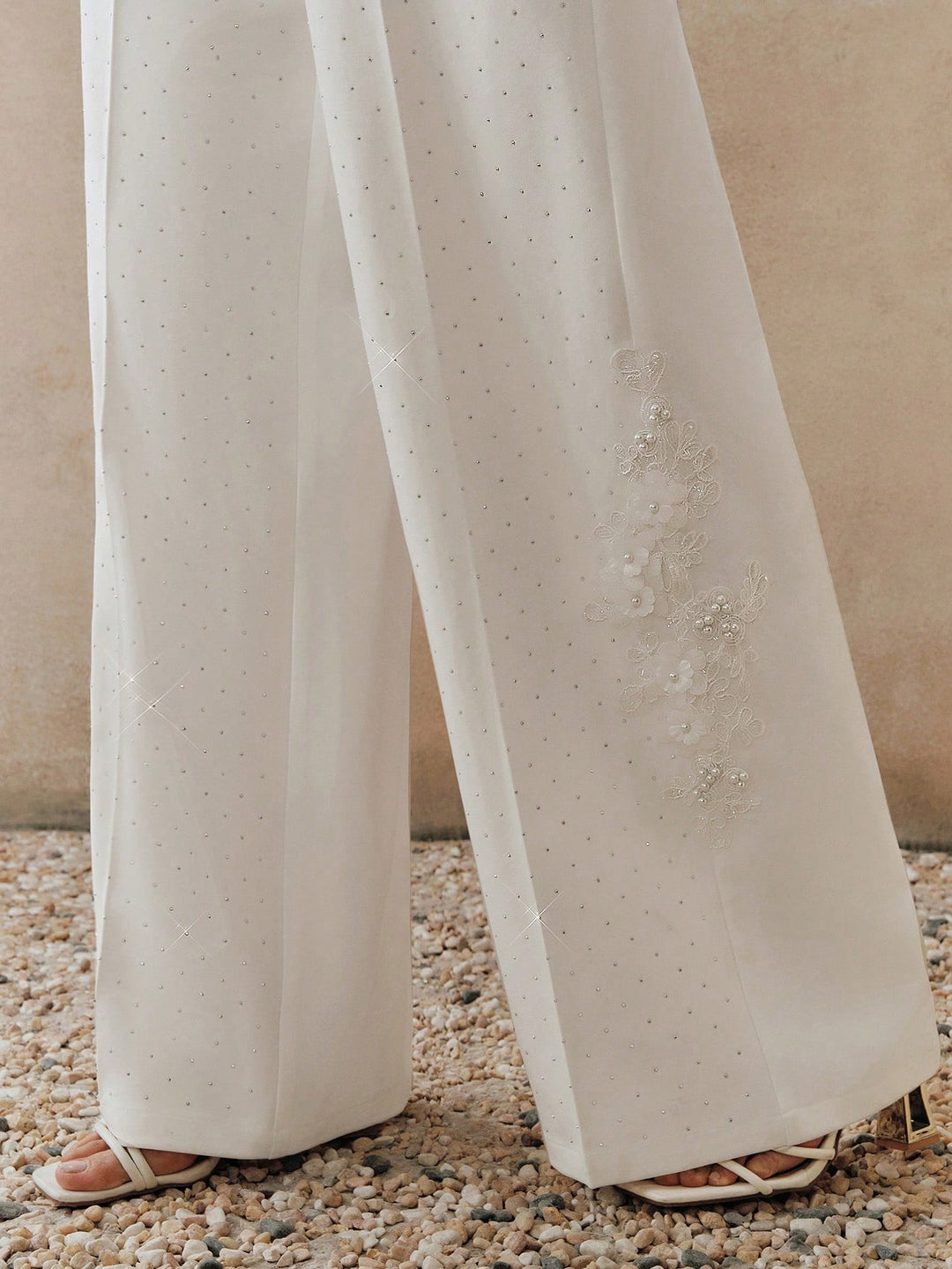 Pantalon SHEIN, alb