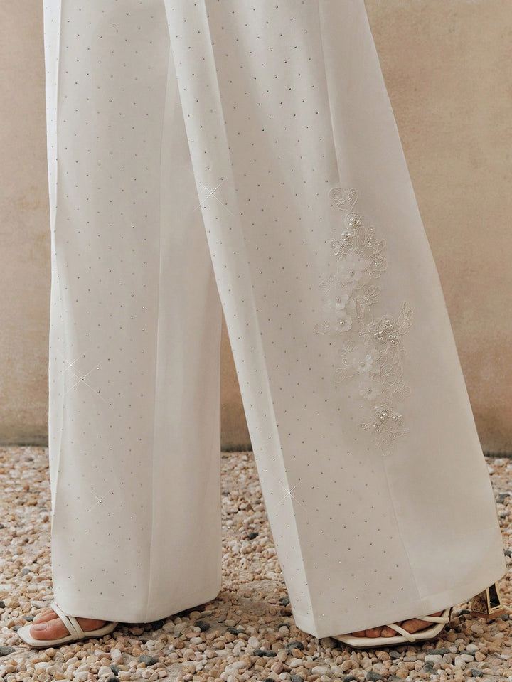 Pantalon SHEIN, alb