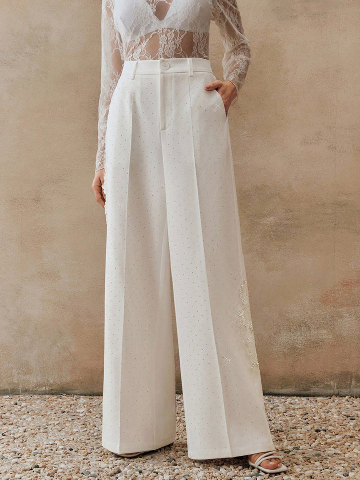 Pantalon SHEIN, alb
