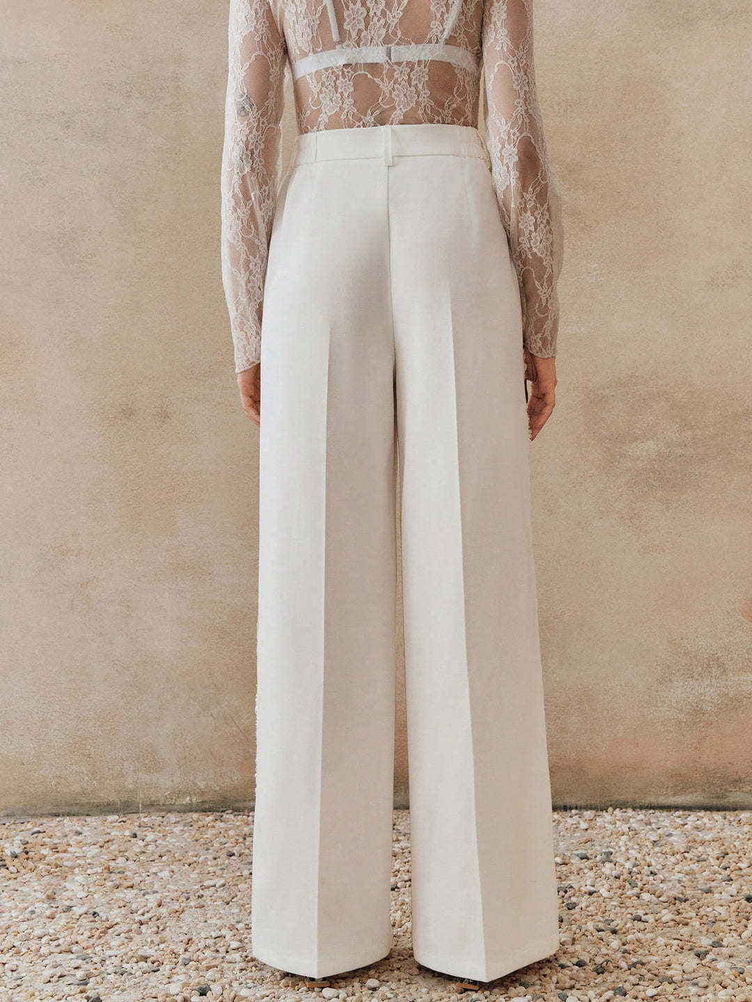 Pantalon SHEIN, alb