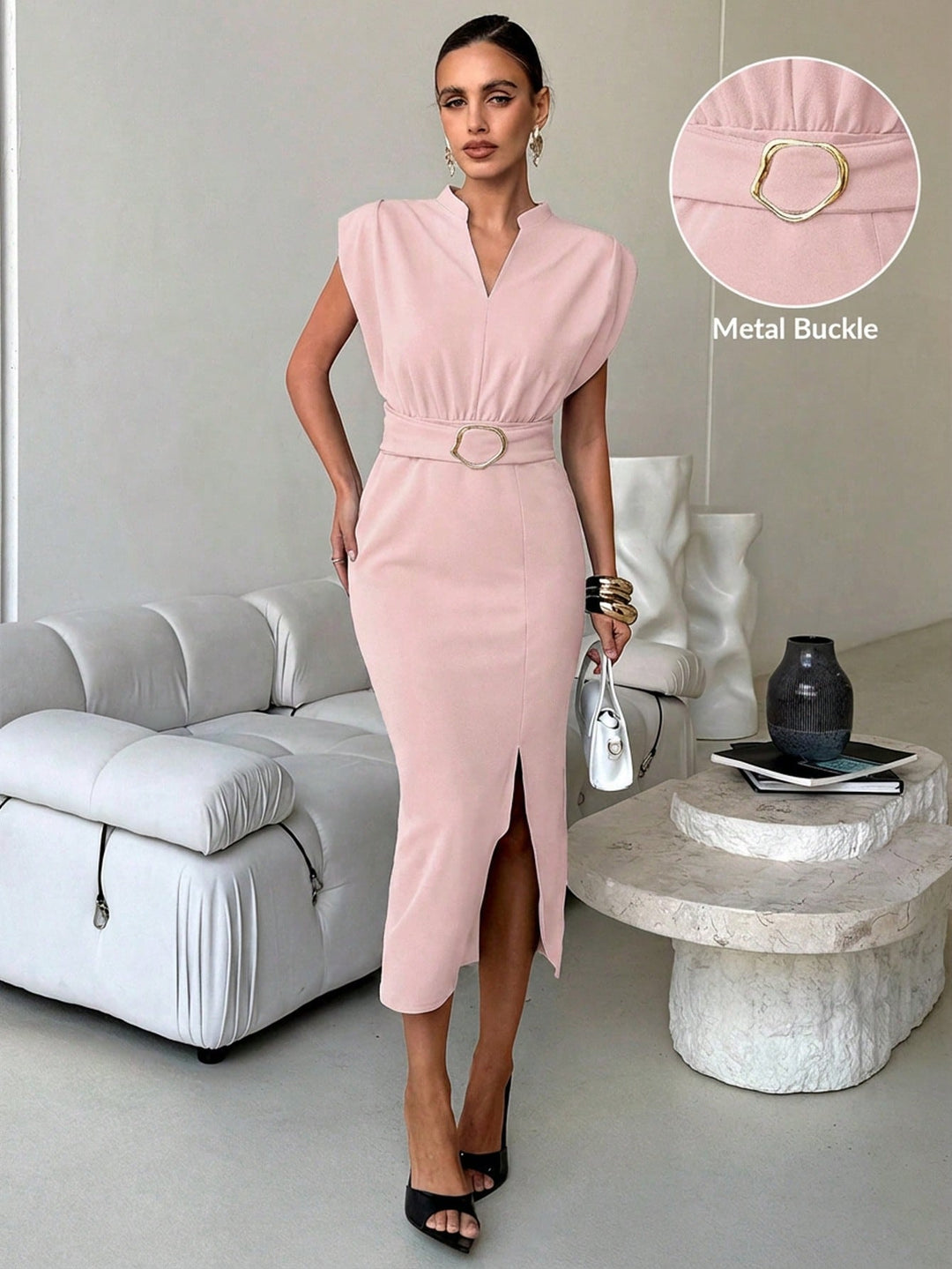 Rochie midi SHEIN, roz