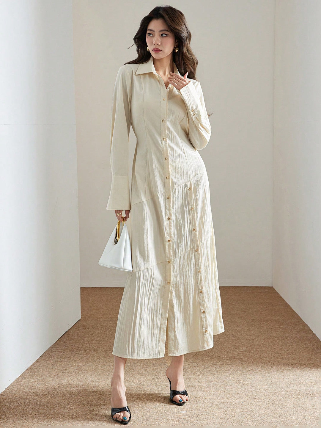 Rochie midi SHEIN, bej