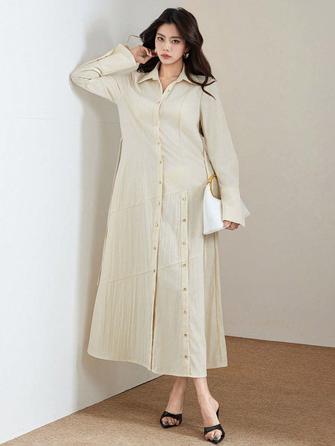 Rochie midi SHEIN, bej