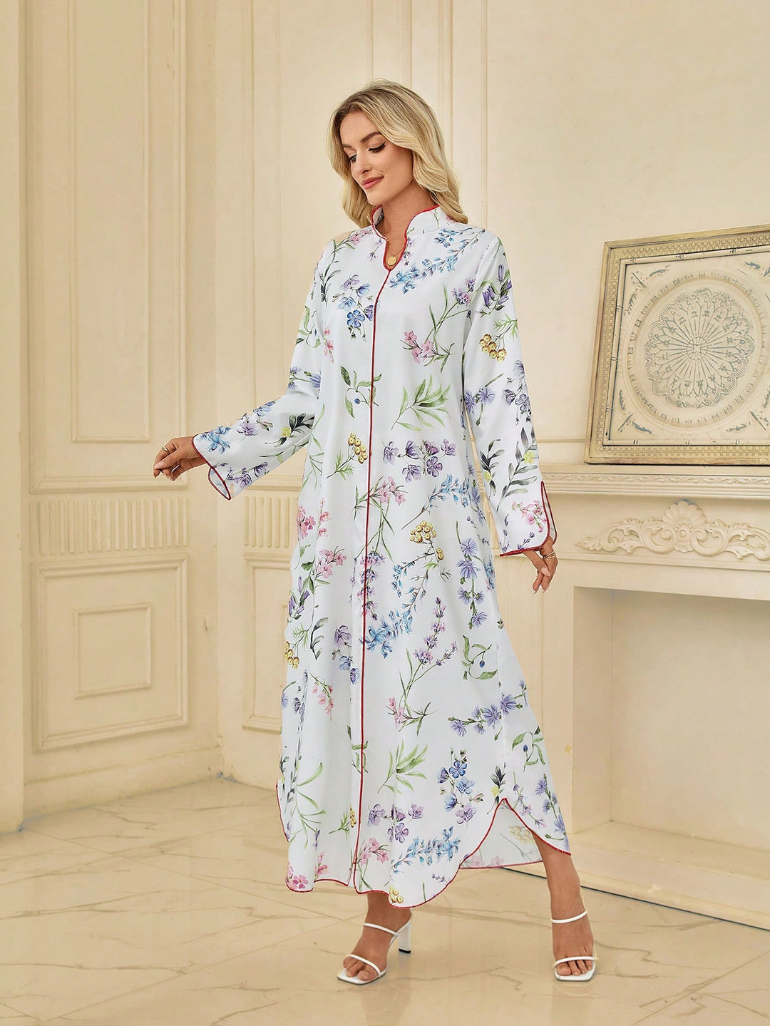 Set caftan și jalabiya SHEIN, bej