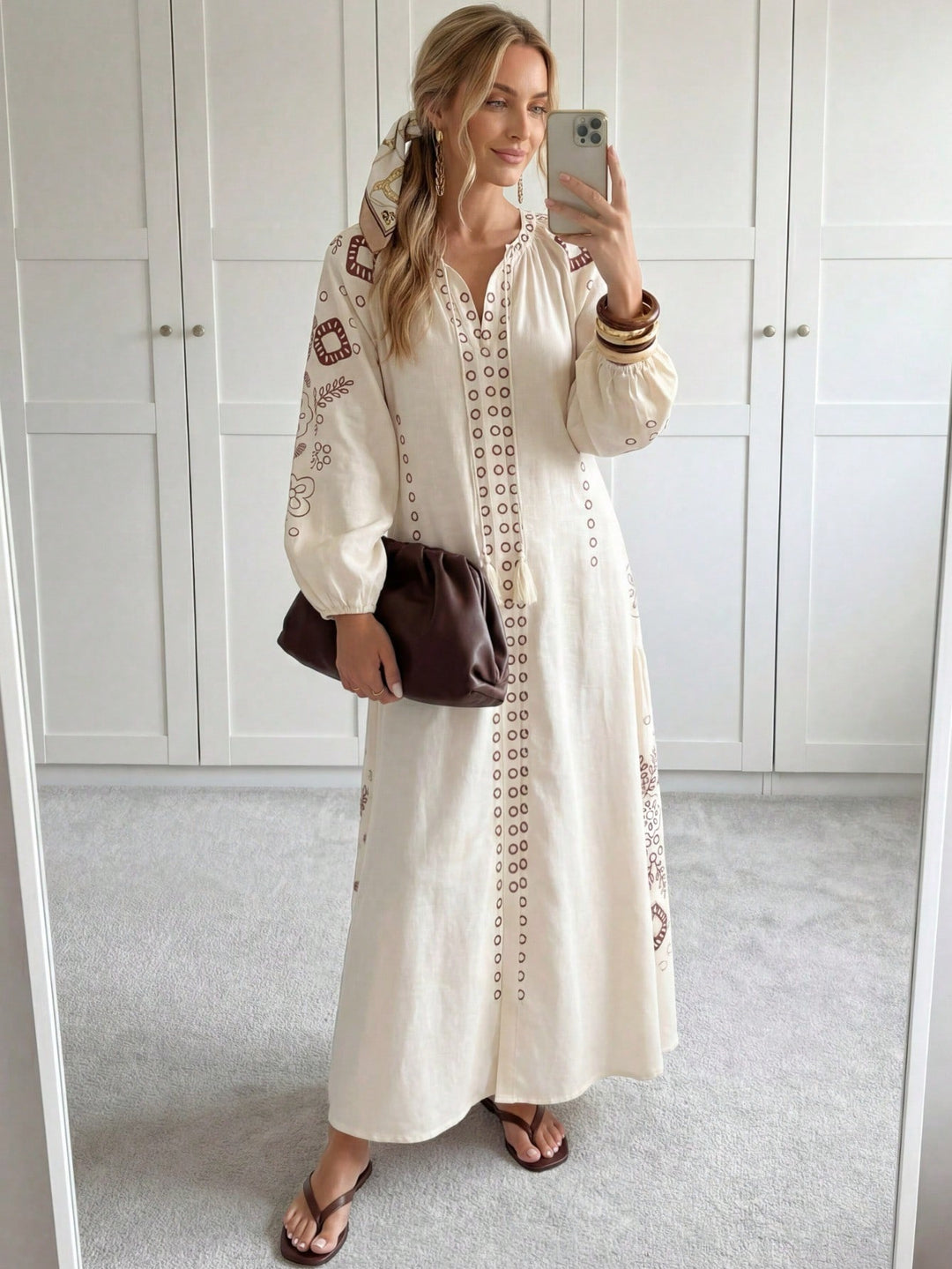 Rochie maxi SHEIN, bej