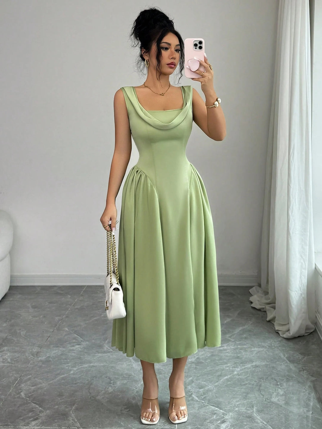 Rochie midi SHEIN, verde