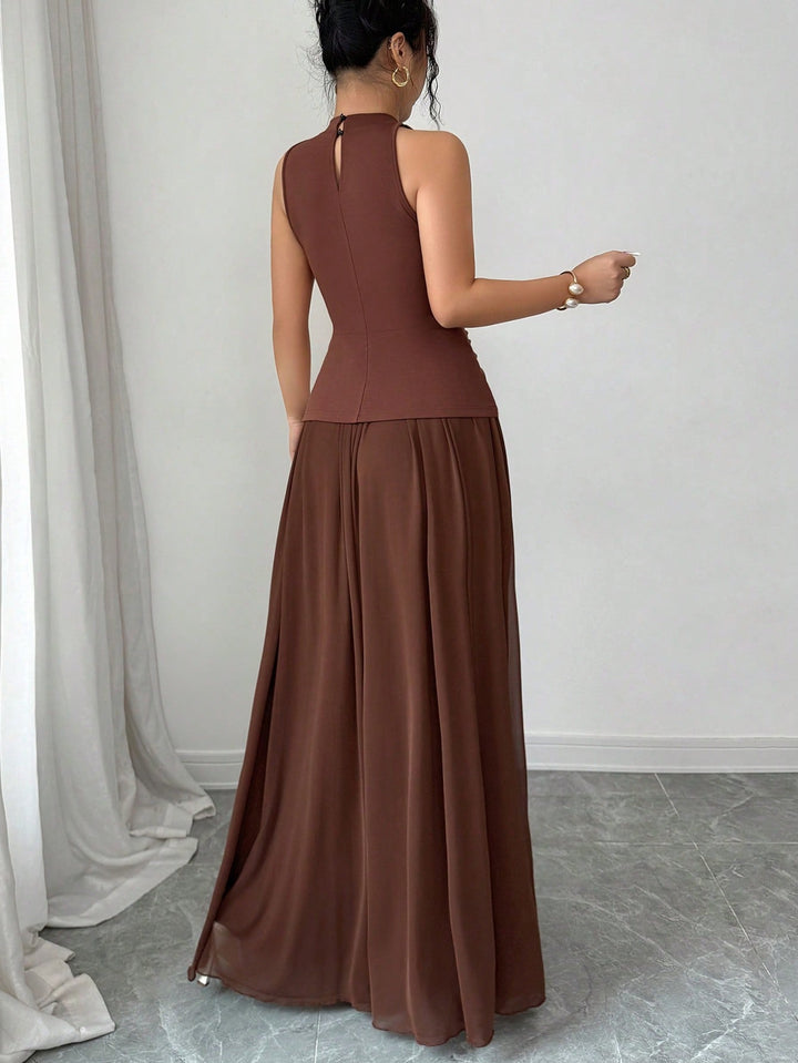 Rochie maxi SHEIN, maro