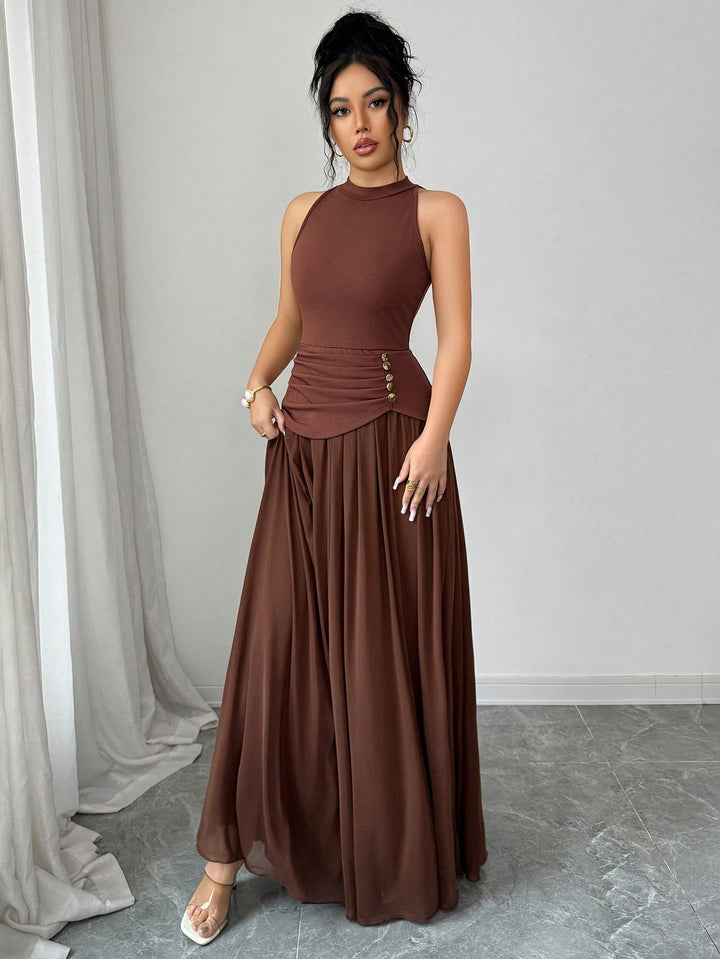 Rochie maxi SHEIN, maro