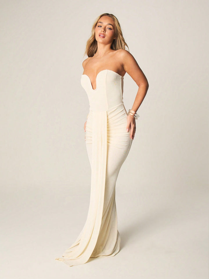 Rochie maxi SHEIN, bej
