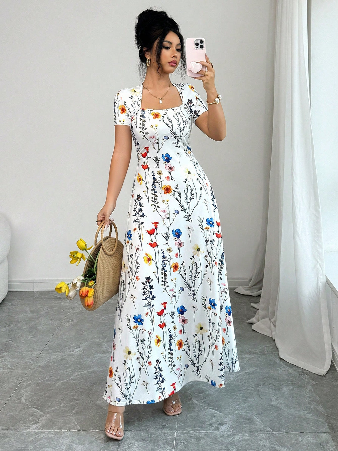Rochie maxi SHEIN, alb