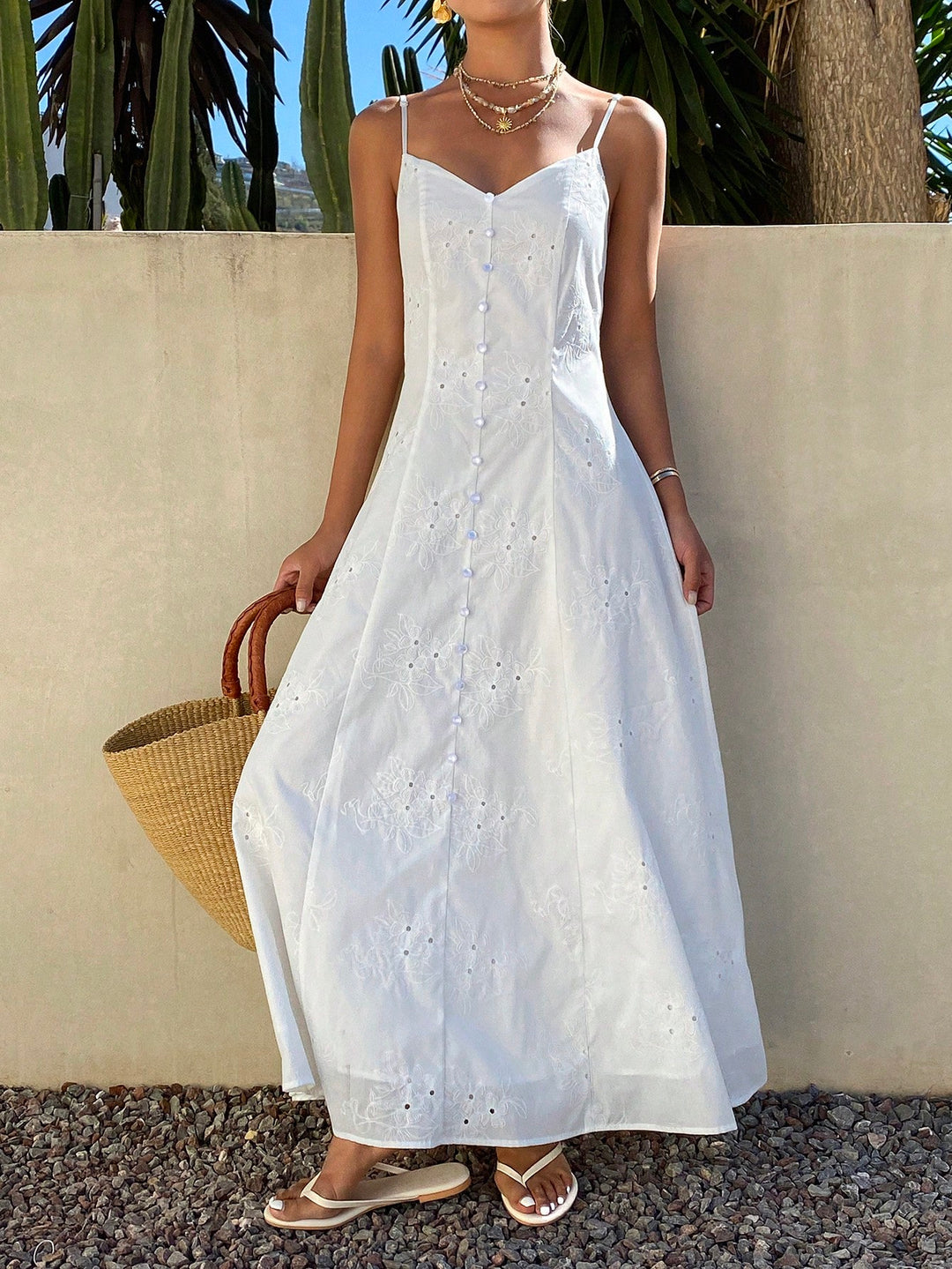 Rochie maxi SHEIN, alb
