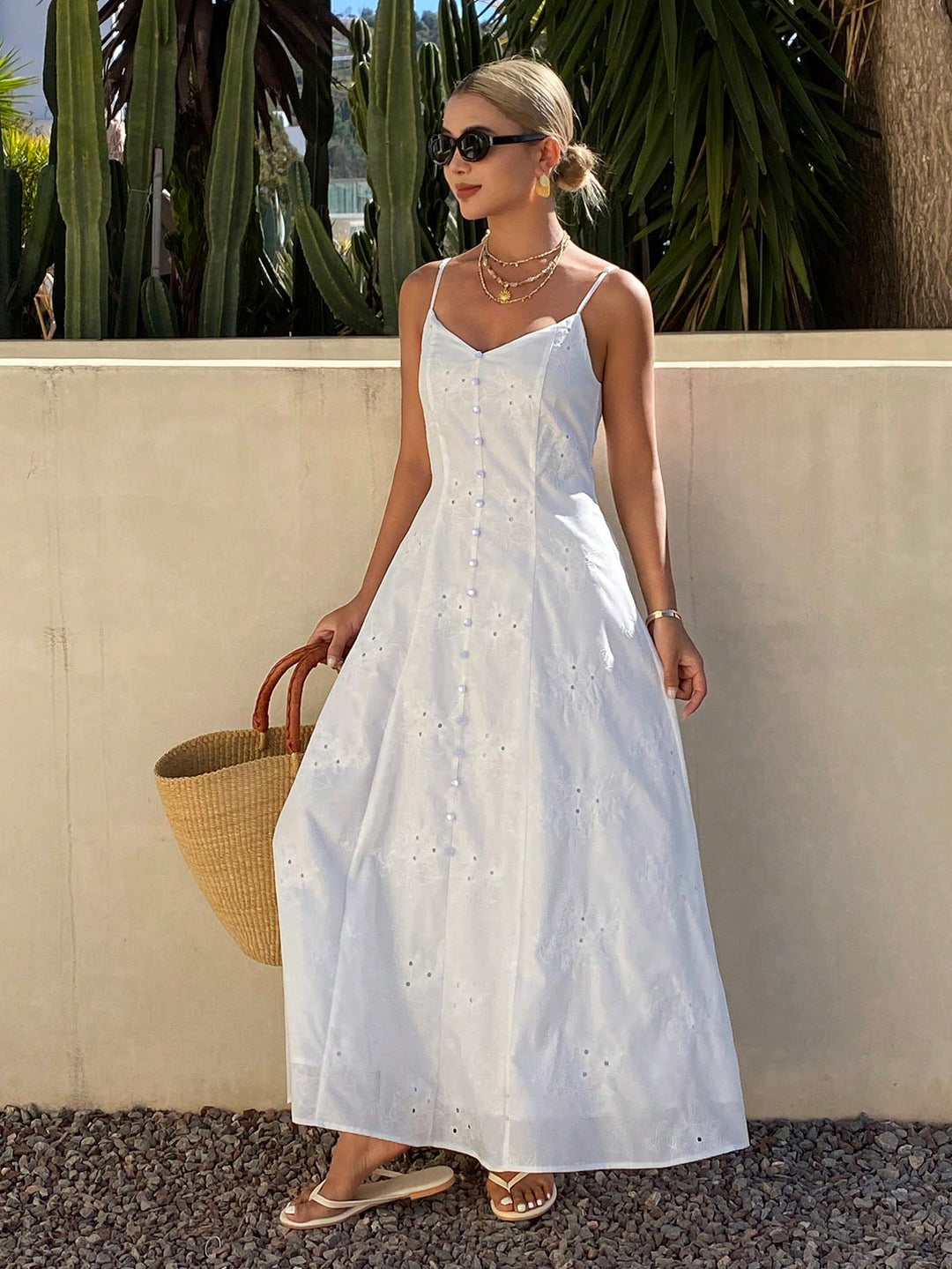 Rochie maxi SHEIN, alb