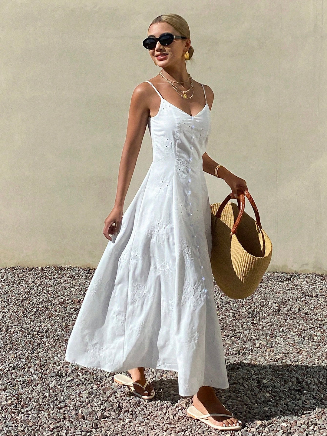 Rochie maxi SHEIN, alb