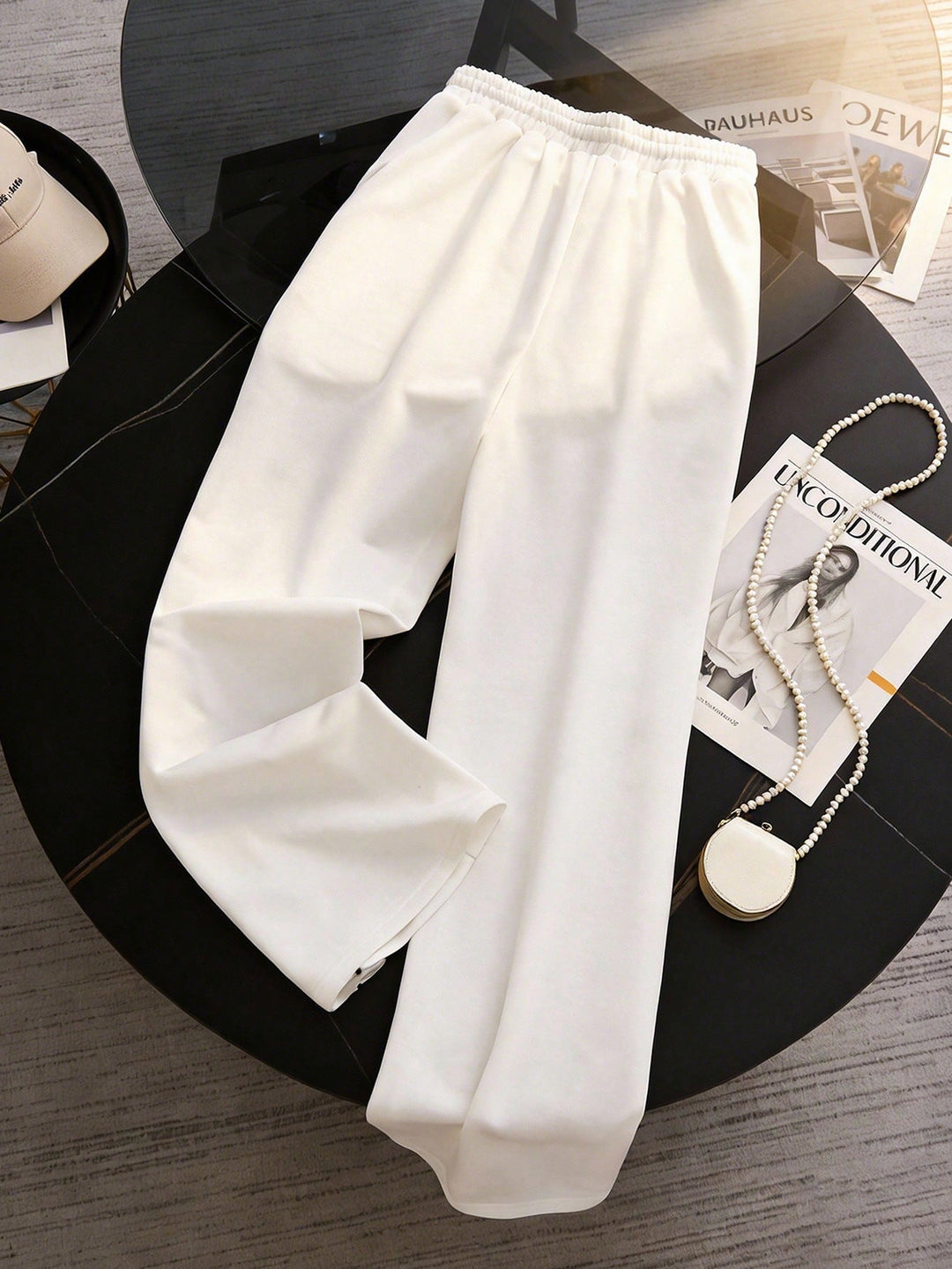 Pantaloni SHEIN, alb