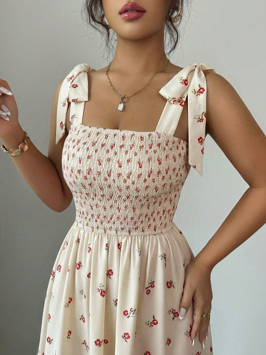Rochie maxi SHEIN, bej
