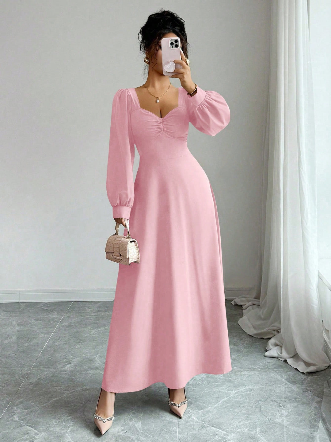 Rochie maxi SHEIN, roz
