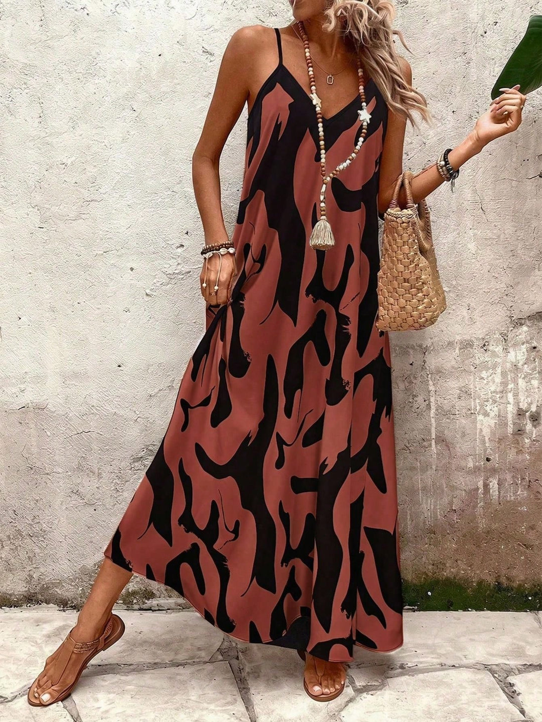 Rochie maxi SHEIN, maro