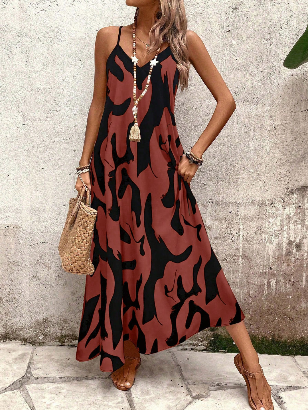 Rochie maxi SHEIN, maro