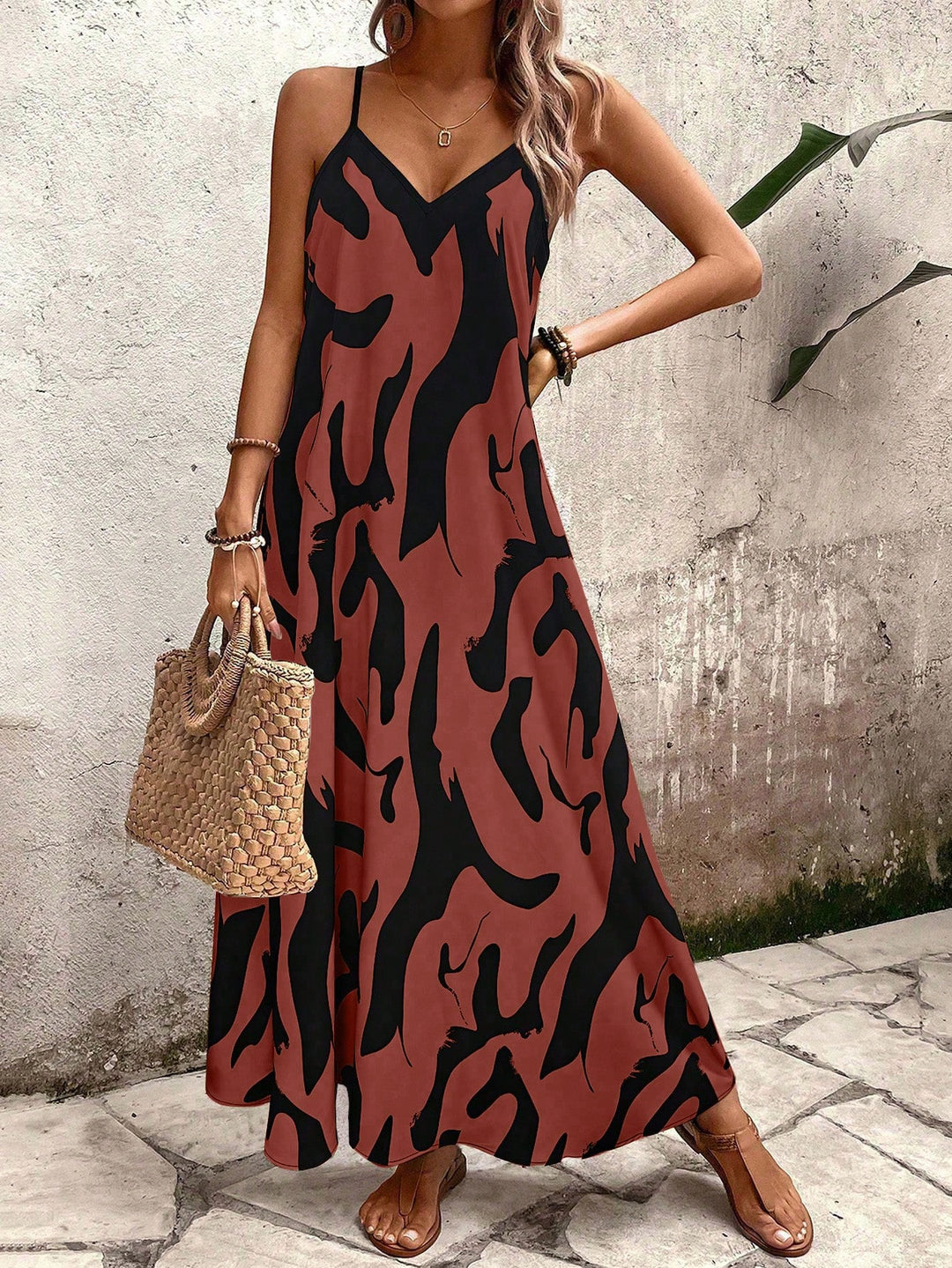 Rochie maxi SHEIN, maro