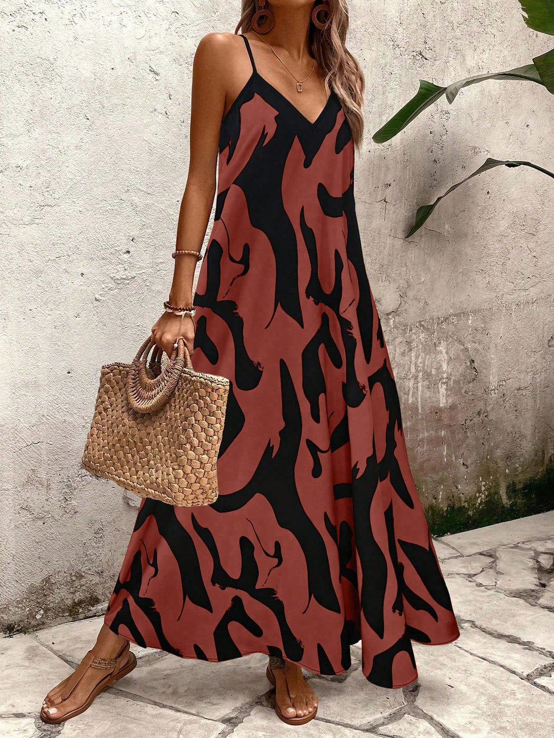 Rochie maxi SHEIN, maro