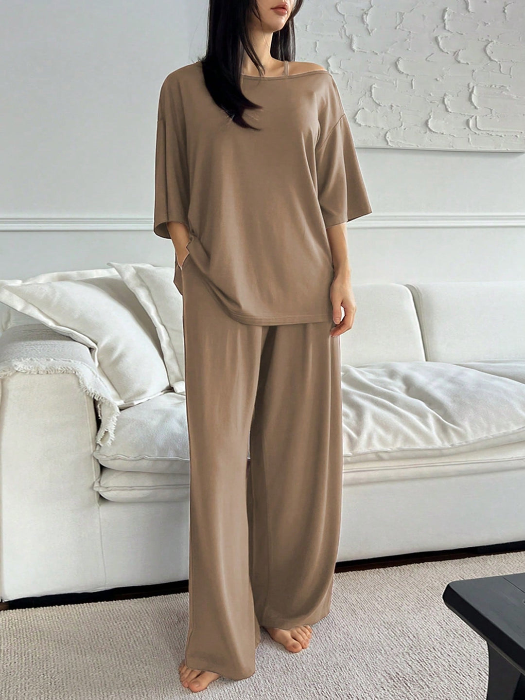 Set pijamale SHEIN, kaki