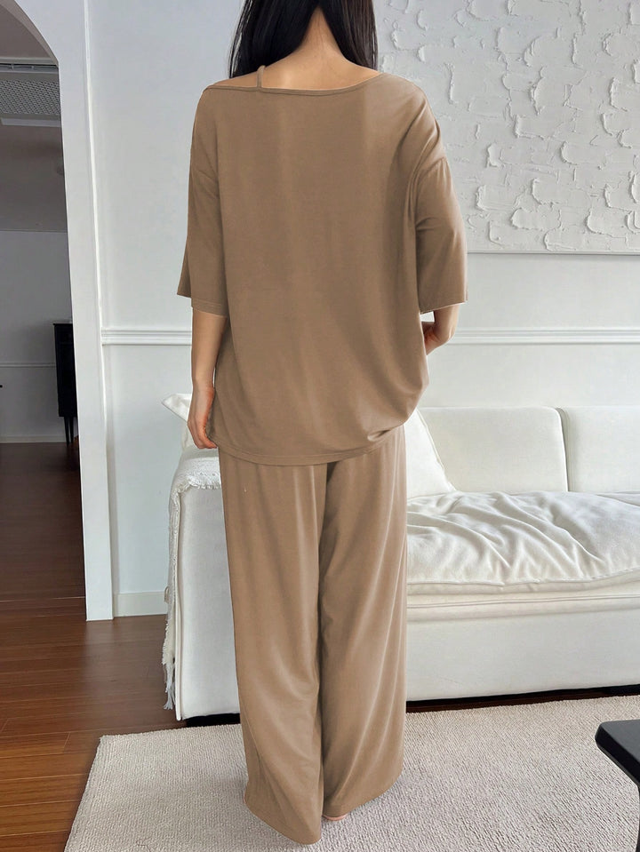 Set pijamale SHEIN, kaki