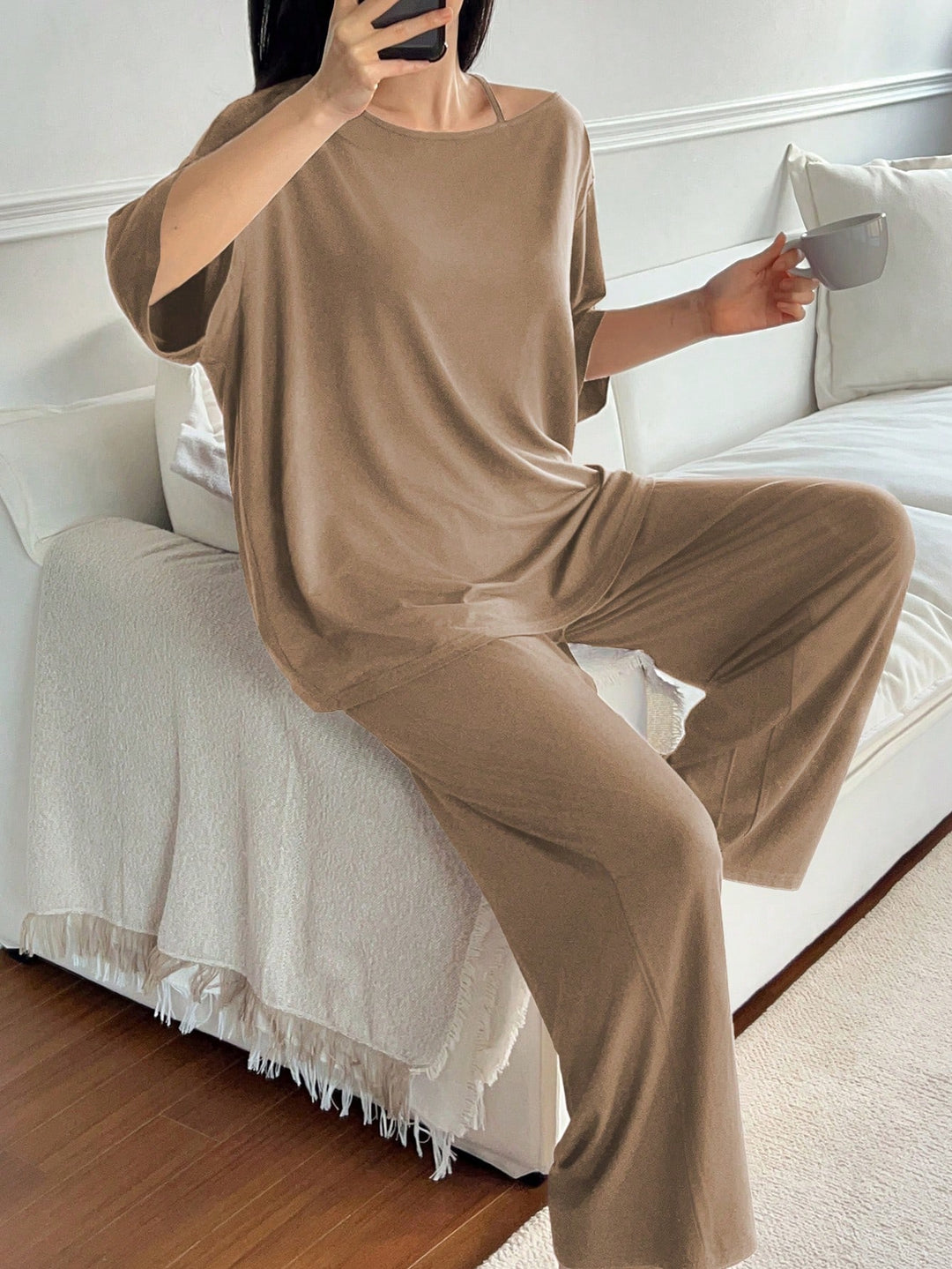 Set pijamale SHEIN, kaki