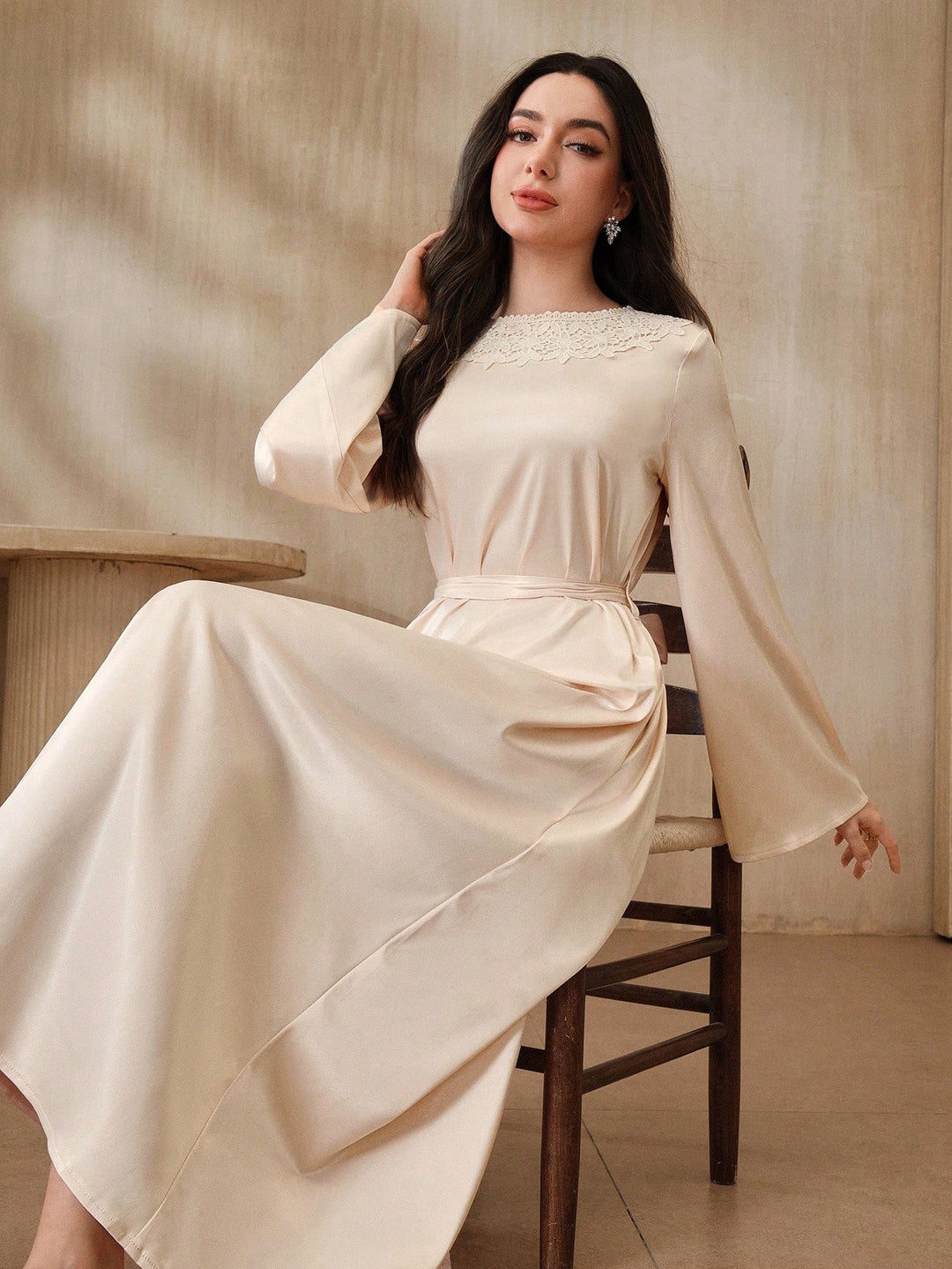 Rochie maxi SHEIN, bej
