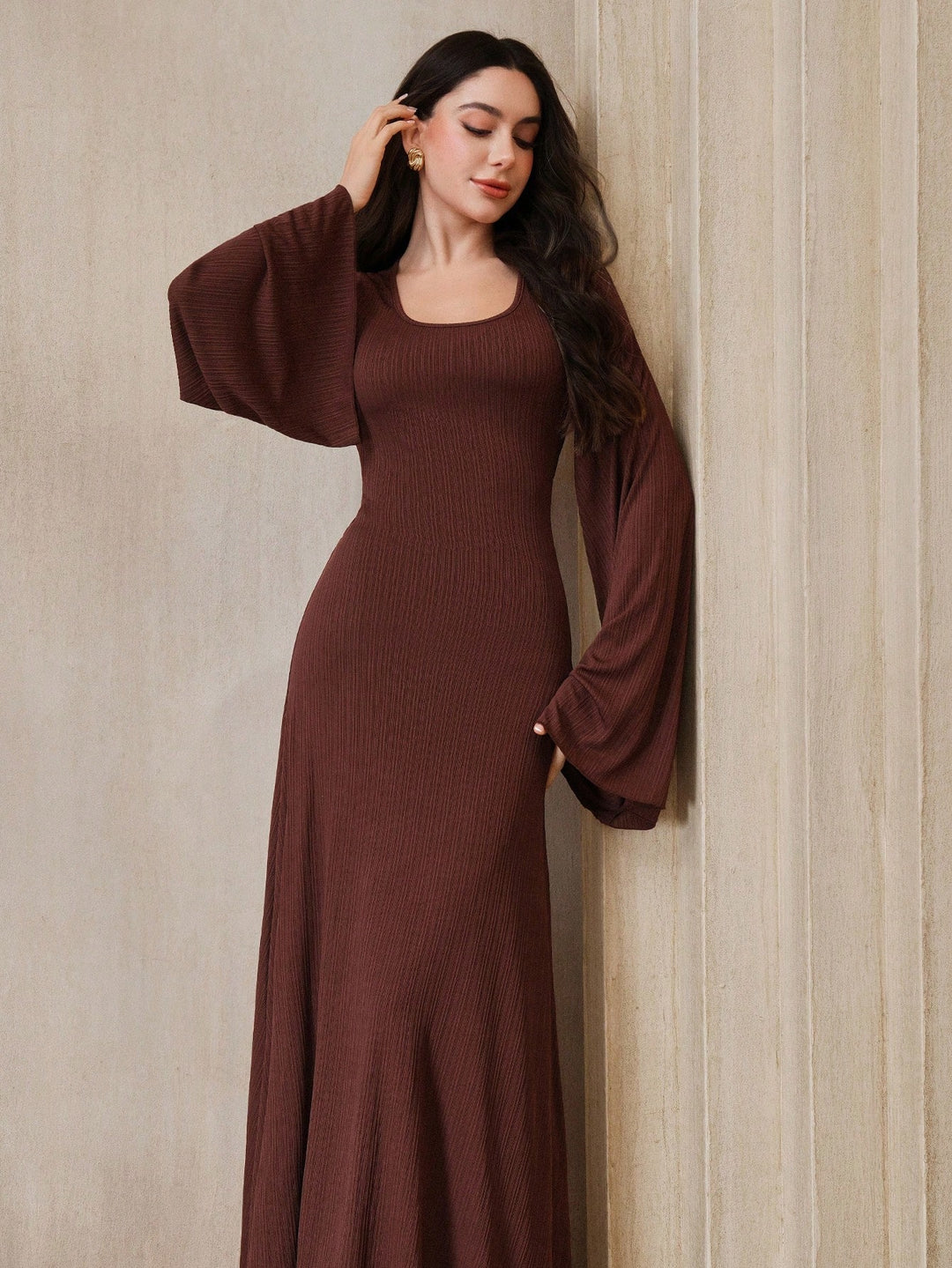 Rochie maxi SHEIN, maro