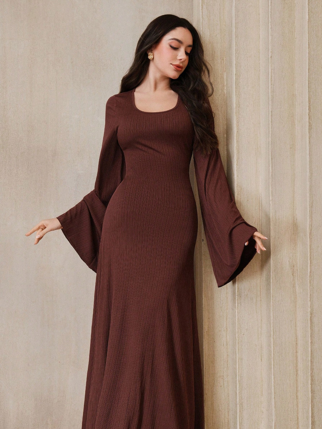 Rochie maxi SHEIN, maro