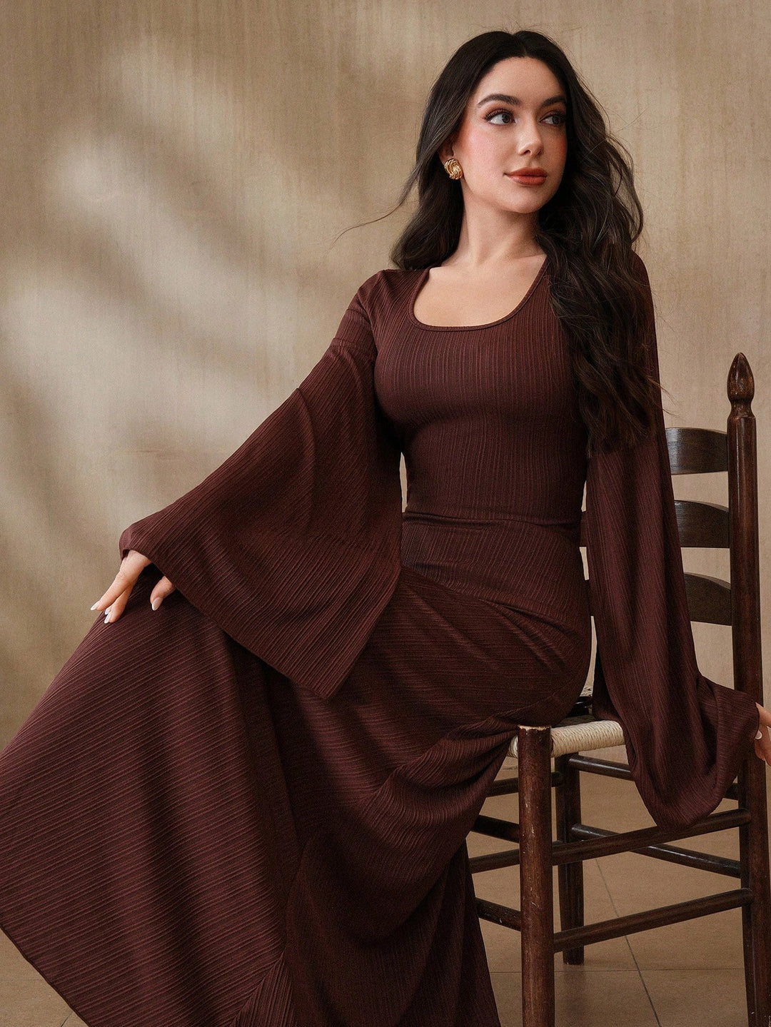 Rochie maxi SHEIN, maro