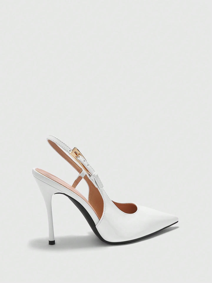 Pantofi cu toc SHEIN, alb