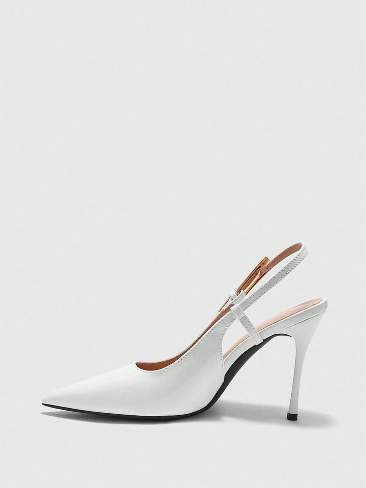 Pantofi cu toc SHEIN, alb