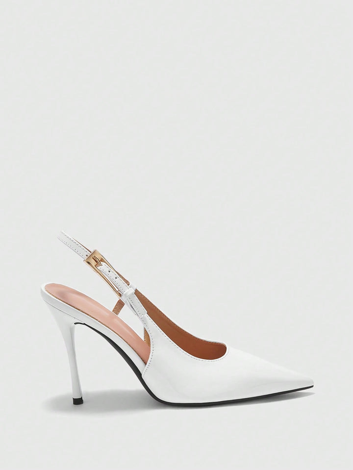 Pantofi cu toc SHEIN, alb