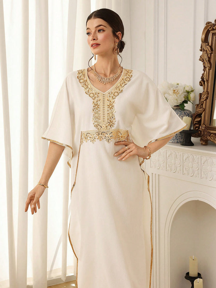 Set caftan și jalabiya SHEIN, alb