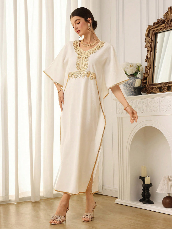 Set caftan și jalabiya SHEIN, alb