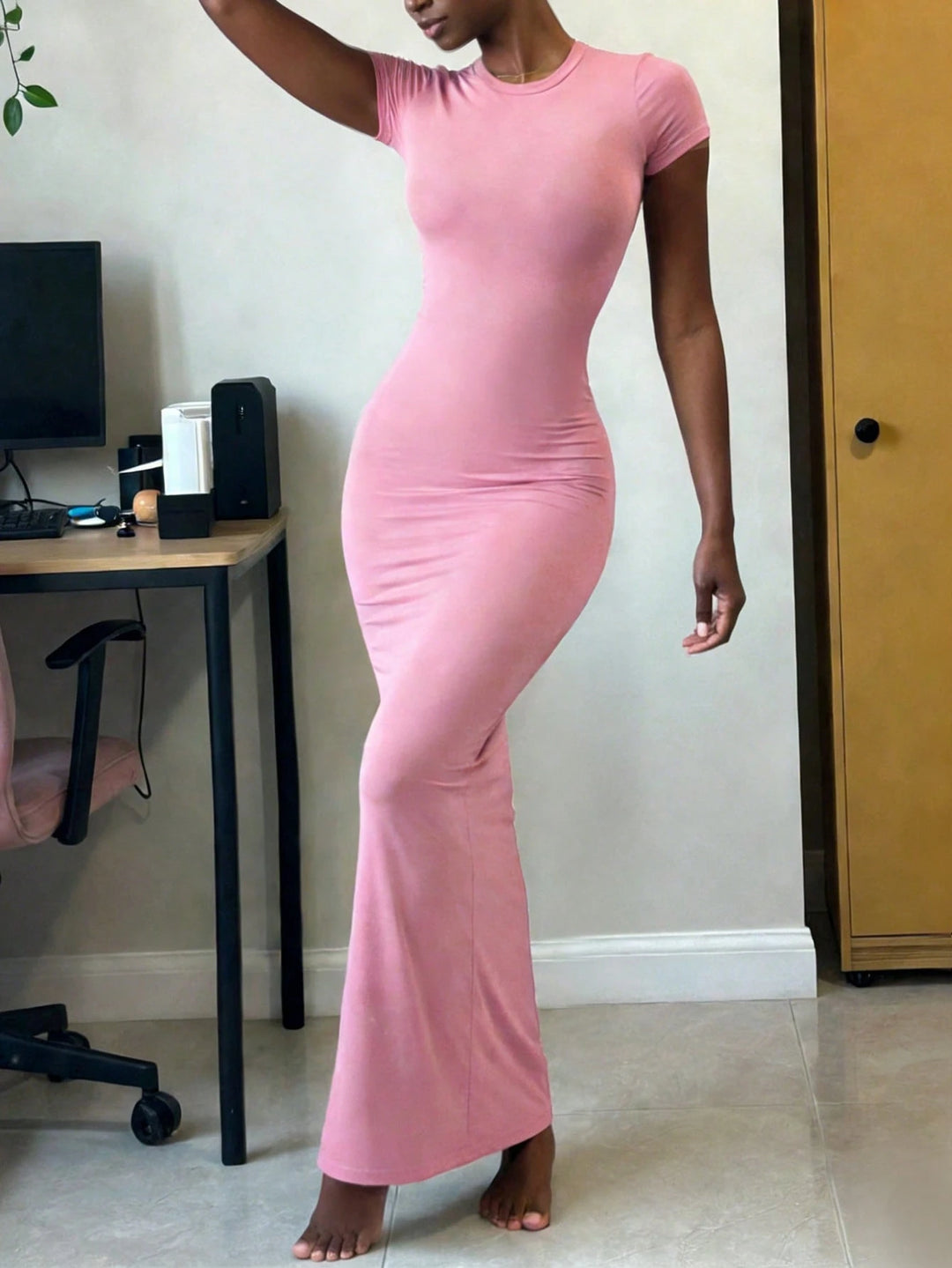 Rochie maxi SHEIN, roz