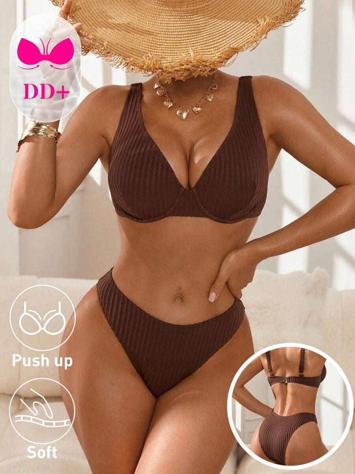 Costum de baie SHEIN, maro