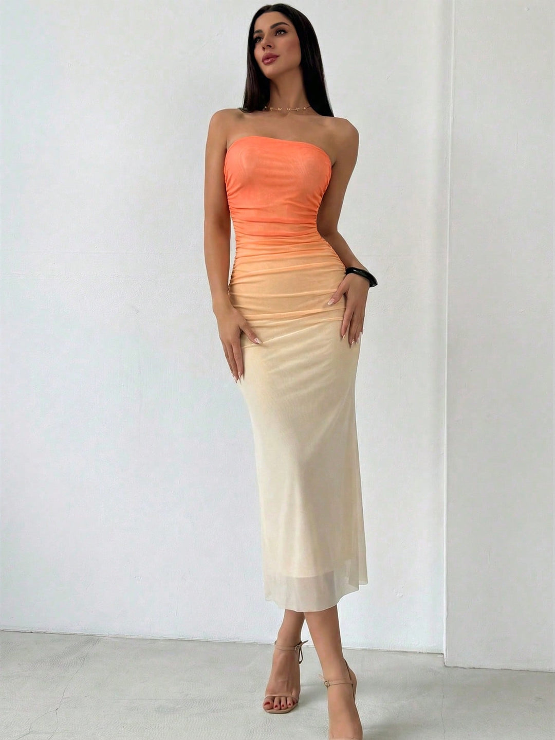 Rochie maxi SHEIN, portocaliu