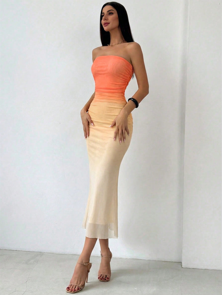 Rochie maxi SHEIN, portocaliu