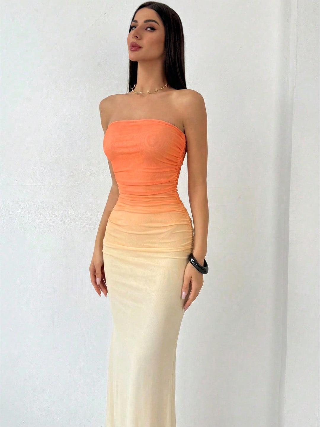 Rochie maxi SHEIN, portocaliu