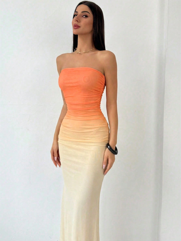 Rochie maxi SHEIN, portocaliu