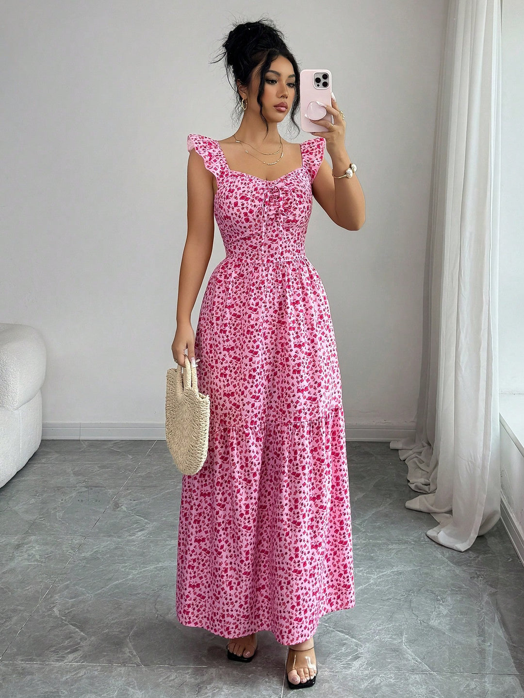 Rochie maxi SHEIN, roz