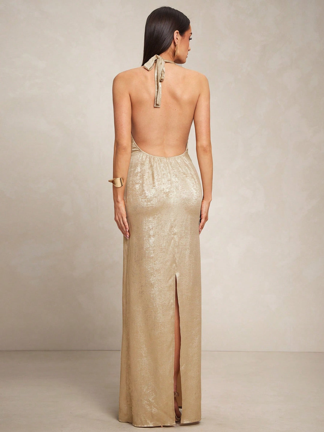Rochie maxi SHEIN, auriu