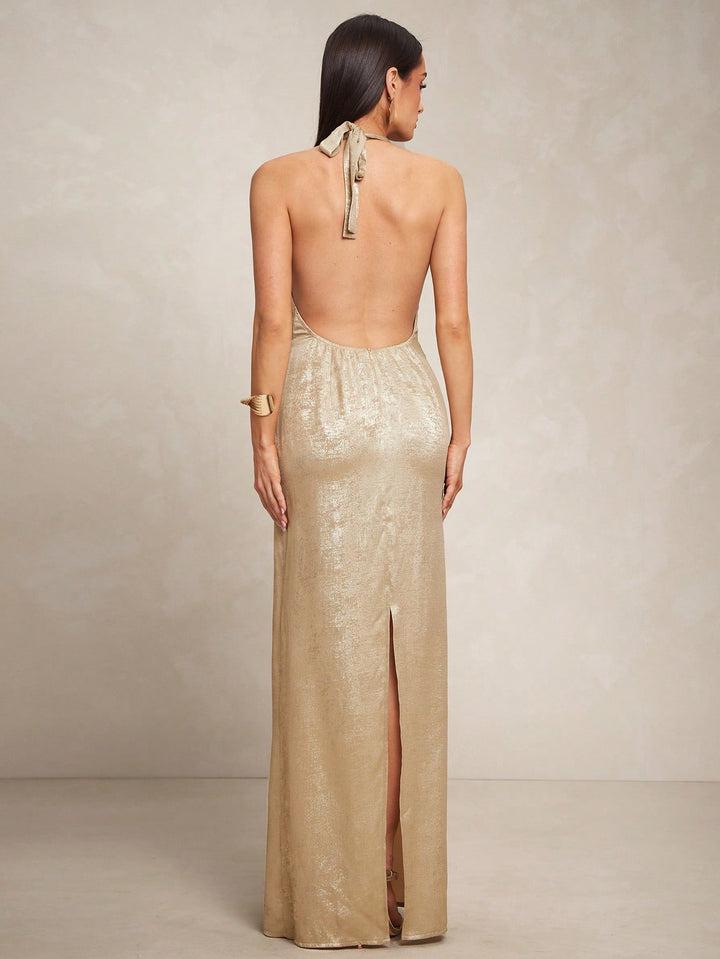 Rochie maxi SHEIN, auriu