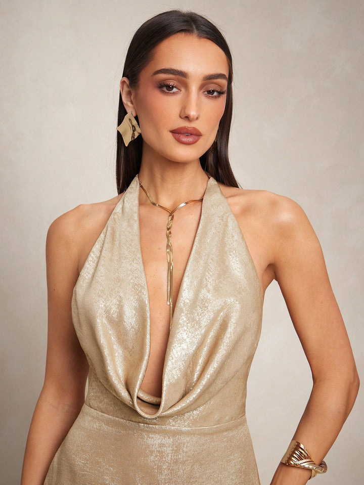 Rochie maxi SHEIN, auriu