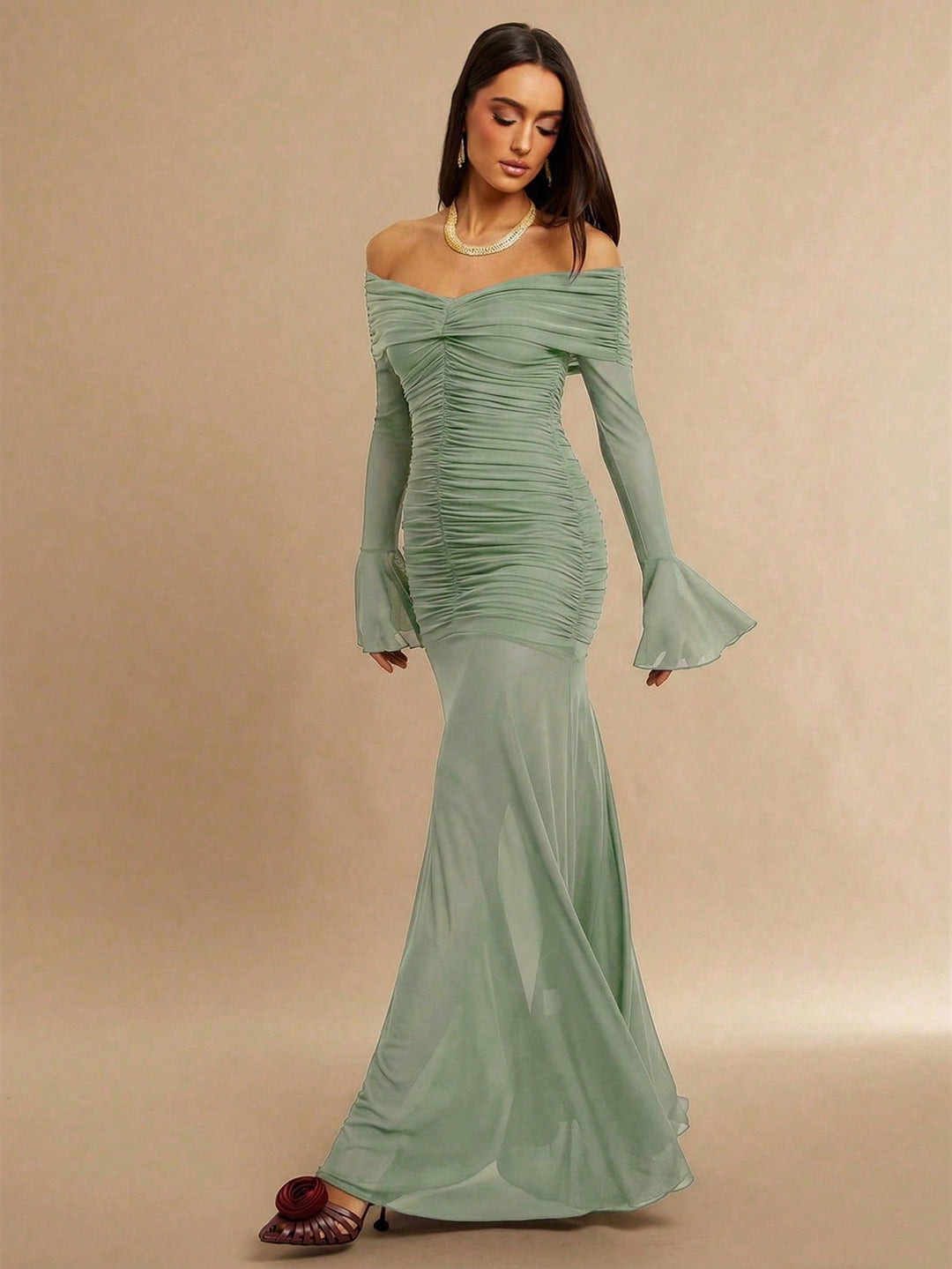 Rochie maxi SHEIN, turcoaz