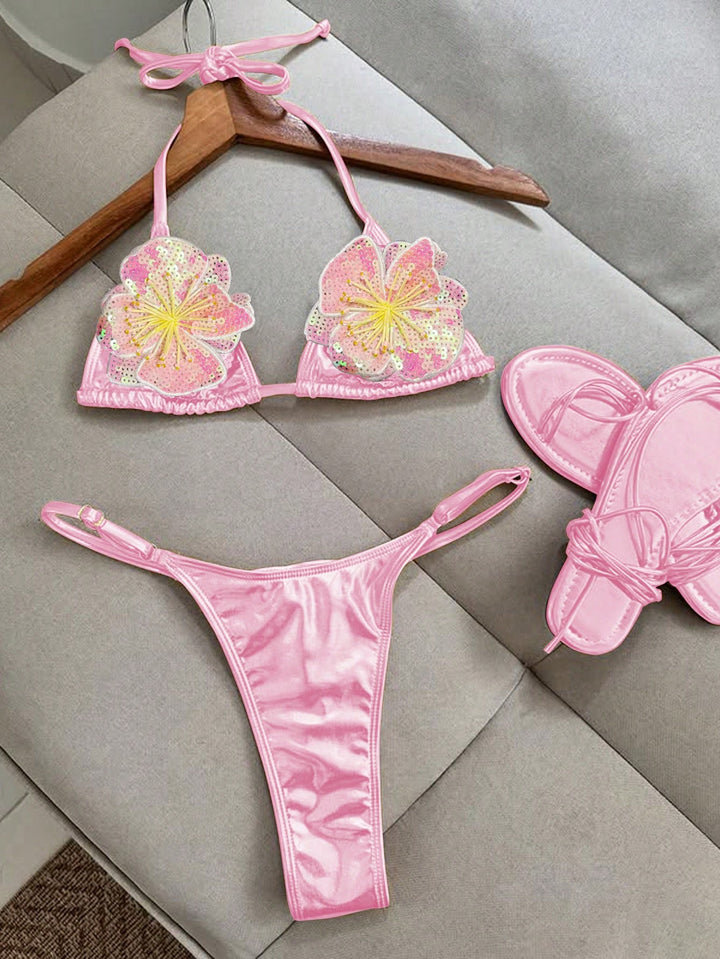 Set bikini SHEIN, roz