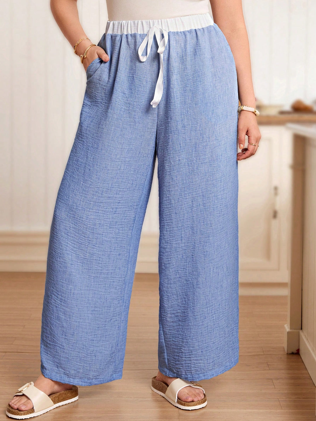 Pantaloni SHEIN, albastru