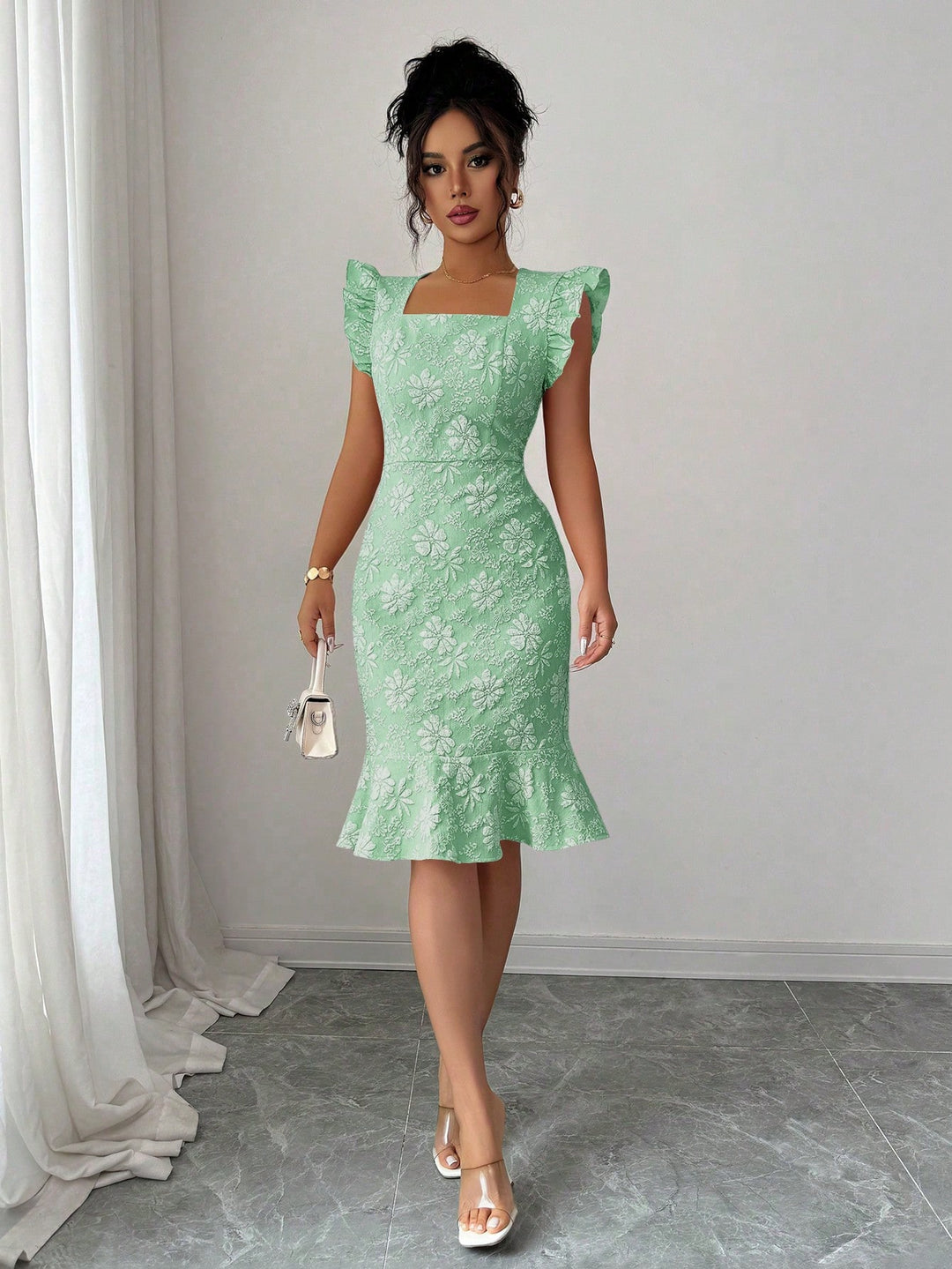 Rochie midi SHEIN, turcoaz